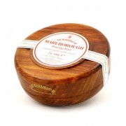 D.R. Harris - Bol de madera de caoba con jabón de afeitar Marlborough de 100 g