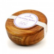 D.R. Harris - Bol de madera de caoba con jabón de afeitar de lavanda de 100 g