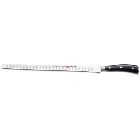 Wüsthof Classic Ikon - Cuchillo para salmón alveolado de 32 cm