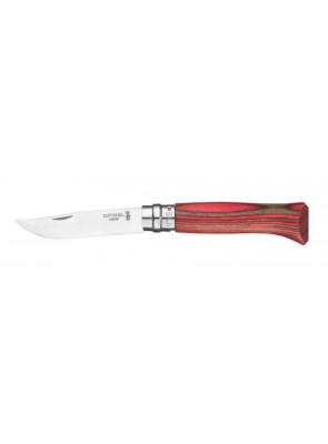 Opinel - Navaja nº 8 Abedul laminado rojo 002390