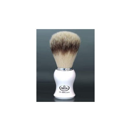 Omega - Brocha de afeitar Hi-Brush blanca