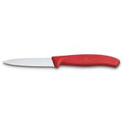 Victorinox - Cuchillo Swiss Classic dentado de 8 cm, rojo
