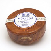 D.R. Harris - Bol de madera de caoba con jabón de afeitar Windsor de 100 g